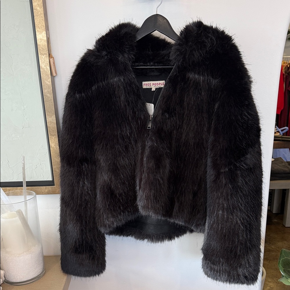 Free People Louder Please Faux Fur Coat